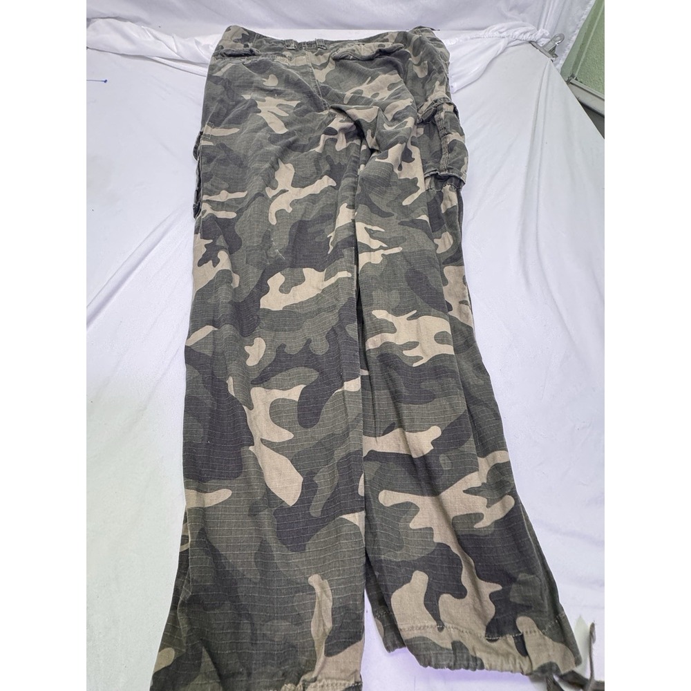 Ecko Unltd. Men Pants Size 34 Green Camo Pants Ripstop Cargo Pockets Drawstring